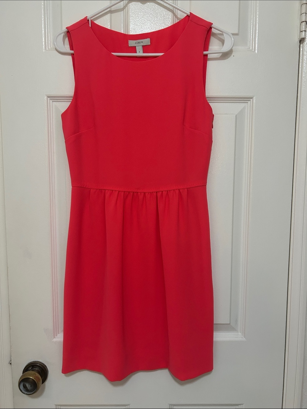 J. Crew Sleeveless Coral-Pink Fit-and-Flare Dress